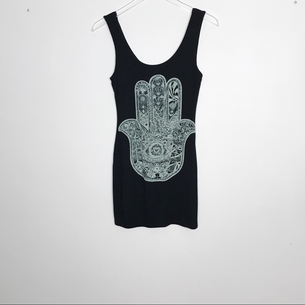 Charlotte Russe Black Hamsa Tank Top Size S
